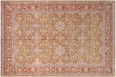 handmade Traditional Design Gold Rust Hand Knotted RECTANGLE 100% WOOL area rug 10'X14'