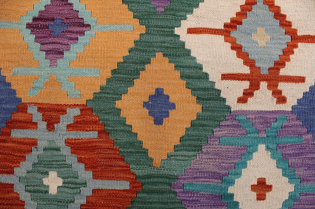 Flat Weave Kilim, Antique, Navaho, Vintage, Handmade, Geometric Kilim Rust Gray Hand-Woven Rectangle 100% Wool Area Rug 8 x 10