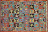 Bohemian Turkish Kilim Yesenia Hand-Woven Wool Rug - 8'5'' x 11'5''