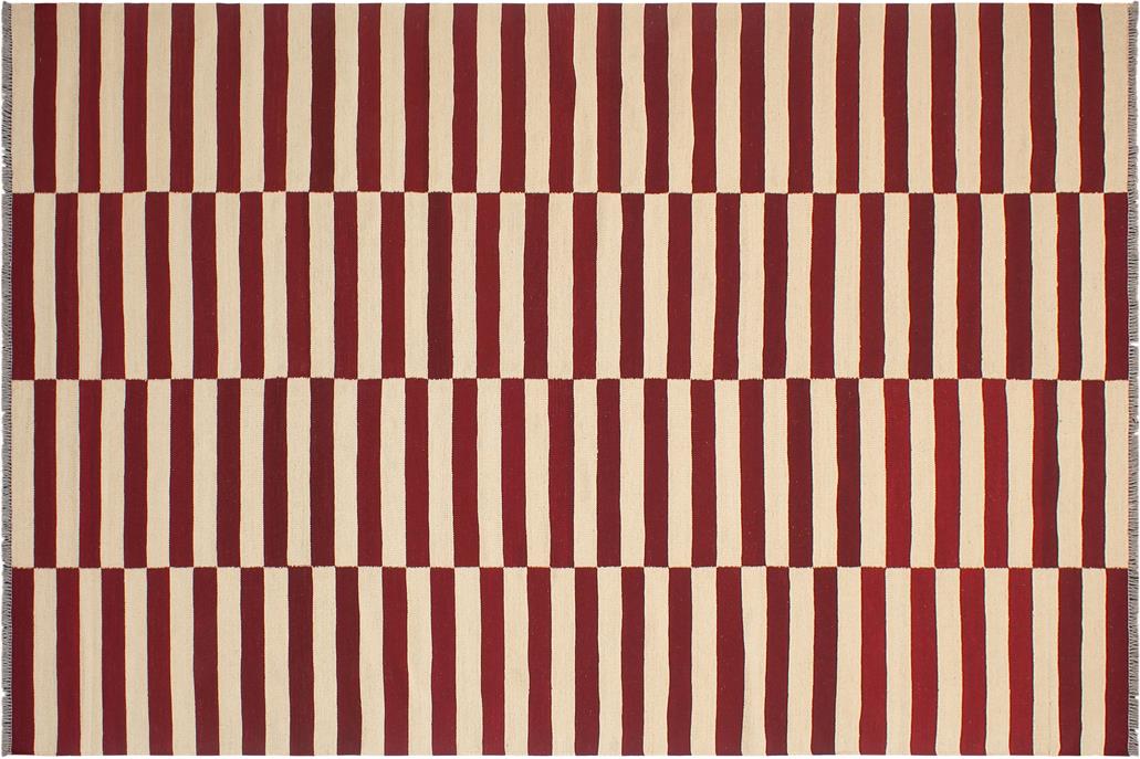 Flat Weave Kilim, Antique, Navaho, Vintage, Handmade, Modern Kilim Beige Red Hand-Woven Rectangle 100% Wool Area Rug 7 x 10