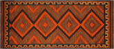 handmade Geometric Kilim Rust Brown Hand-Woven RUNNER 100% WOOL area rug 5' x 10'