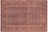handmade Transitional New Asif Aubergine Beige Hand Knotted RECTANGLE 100% WOOL area rug 10x14