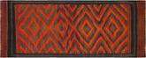handmade Geometric Kilim Rust Brown Hand-Woven RUNNER 100% WOOL area rug