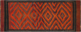 handmade Geometric Kilim Rust Brown Hand-Woven RUNNER 100% WOOL area rug 4' x 10'