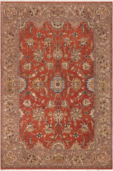 handmade Traditional Design Rust Lt. Brown Hand Knotted RECTANGLE 100% WOOL area rug 10'X14'