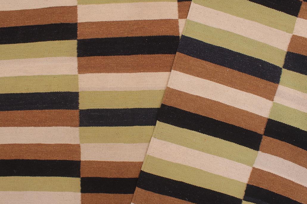 Flat Weave Kilim, Antique, Navaho, Vintage, Handmade, Modern Kilim Beige Brown Hand-Woven Rectangle 100% Wool Area Rug 8 x 11