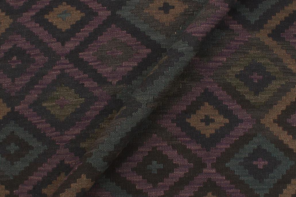 Flat Weave Kilim, Antique, Navaho, Vintage, Handmade, Geometric Kilim Black Brown Hand-Woven Rectangle 100% Wool Area Rug 5 x 6