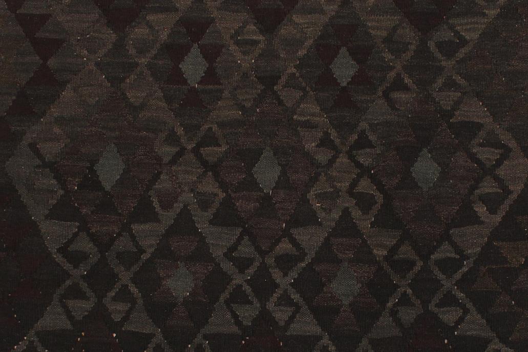 Flat Weave Kilim, Antique, Navaho, Vintage, Handmade, Geometric Kilim Black Gray Hand-Woven Rectangle 100% Wool Area Rug 5 x 8
