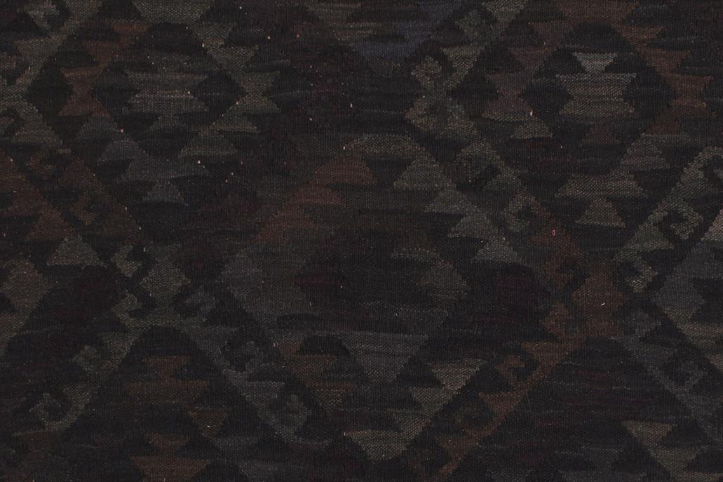 Flat Weave Kilim, Antique, Navaho, Vintage, Handmade, Geometric Kilim Black Blue Hand-Woven Rectangle 100% Wool Area Rug 5 x 8