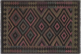 Southwestern Turkish Kilim Laine Hand-Woven Wool Rug - 5'5'' x 7'9''