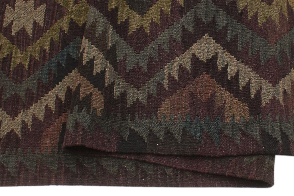Flat Weave Kilim, Antique, Navaho, Vintage, Handmade, Geometric Kilim Black Blue Hand-Woven Rectangle 100% Wool Area Rug 6 x 10