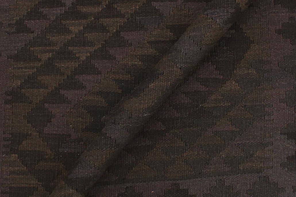 Flat Weave Kilim, Antique, Navaho, Vintage, Handmade, Geometric Kilim Black Blue Hand-Woven Rectangle 100% Wool Area Rug 5 x 6