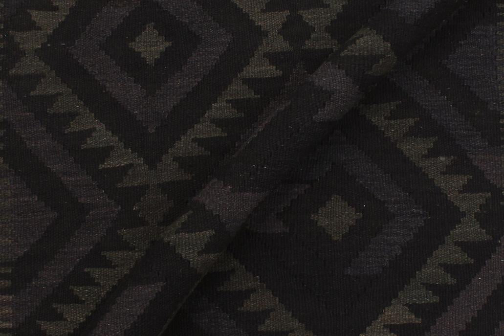 Flat Weave Kilim, Antique, Navaho, Vintage, Handmade, Geometric Kilim Black Blue Hand-Woven Rectangle 100% Wool Area Rug 5 x 6