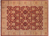 handmade Traditional Lahore Red Beige Hand Knotted RECTANGLE 100% WOOL area rug 10x15