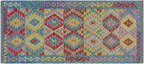 Rustic Turkish Kilim Evans Hand-Woven Wool Runner - 2'10'' x 6'5''