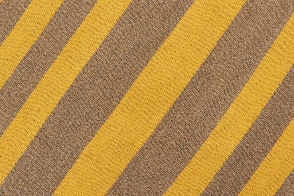 Flat Weave Kilim, Antique, Navaho, Vintage, Handmade, Modern Kilim Yellow Gray Hand-Woven Rectangle 100% Wool Area Rug 6 x 8