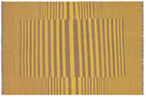 handmade Modern Kilim Yellow Gray Hand-Woven RECTANGLE 100% WOOL area rug 6 x 8