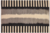 handmade Modern Kilim Beige Black Hand-Woven RECTANGLE 100% WOOL area rug 8 x 10