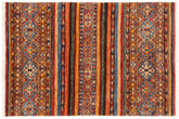 handmade Geometric Kurjean Red Blue Hand Knotted RECTANGLE 100% WOOL area rug 3x4