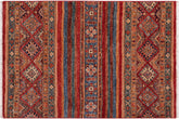 handmade Geometric Kurjean Red Blue Hand Knotted RECTANGLE 100% WOOL area rug 3x4