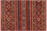 handmade Geometric Kurjean Red Blue Hand Knotted RECTANGLE 100% WOOL area rug 3x4