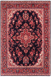 handmade Traditional Tabriz Blue Red Hand Knotted RECTANGLE 100% Wool Pile area rug 7x10