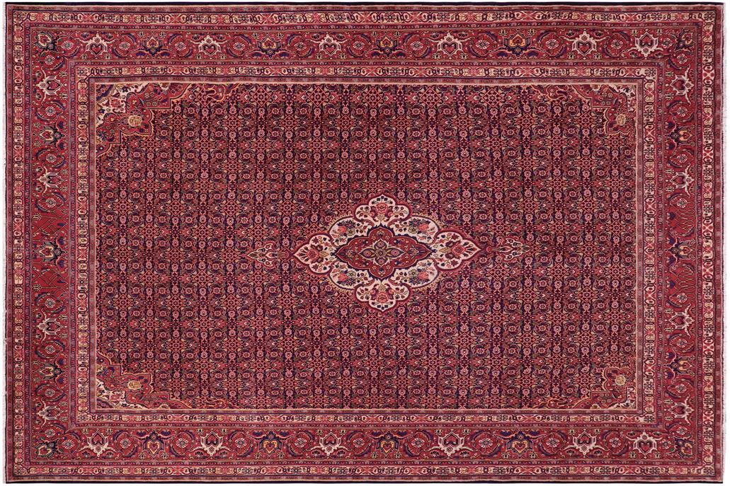 handmade Traditional Tabriz Blue Red Hand Knotted RECTANGLE 100% Wool Pile area rug 10x13