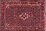 Vintage Antique Tabriz Elliott Blue Red Hand Knotted Wool Rug- 10'0'' x 12'6''