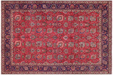 handmade Transitional Tabriz Red Blue Hand Knotted RECTANGLE 100% WOOL area rug 10' x 15'
