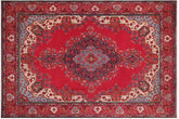 handmade Vintage Tabriz Red Blue Hand Knotted RECTANGLE 100% WOOL area rug 10' x 13'