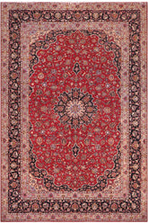Traditional handmade Persian vintage distressed Red Purple Hand Knotted RECTANGLE 100% WOOL area rug 10X14
