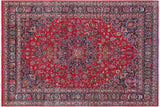 handmade Traditional Kashan Red Blue Hand Knotted RECTANGLE 100% Wool Pile area rug 10x13