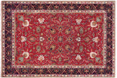 handmade Traditional Tabriz Red Purple Hand Knotted RECTANGLE 100% WOOL area rug 8 x 11