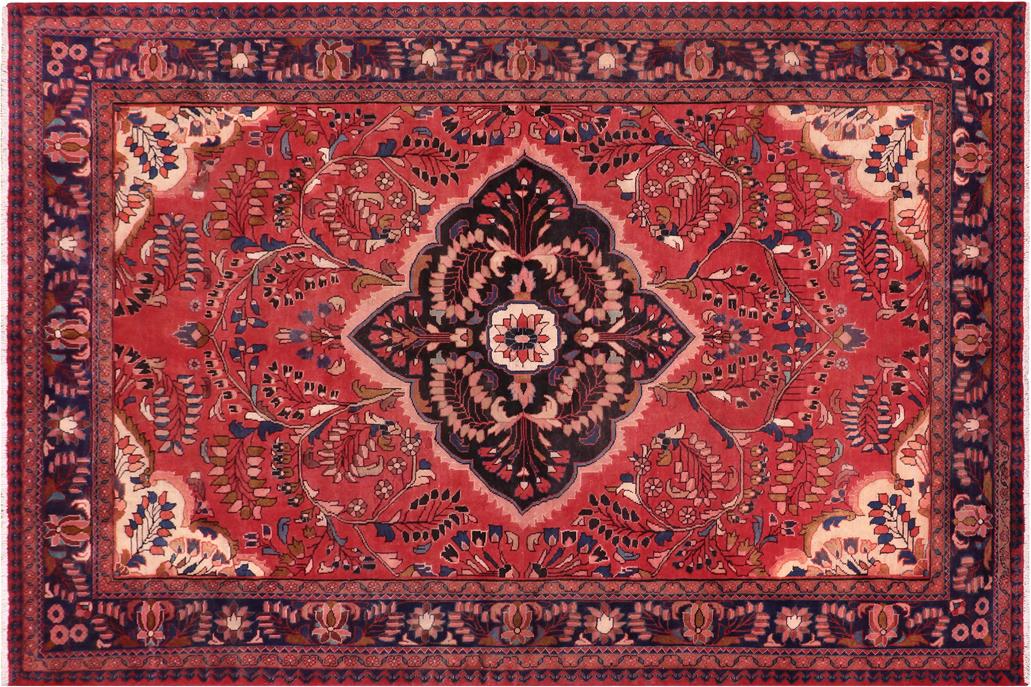 handmade Traditional Tabriz Red Blue Hand Knotted RECTANGLE 100% Wool Pile area rug 7x10
