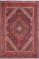 Traditional handmade Persian vintage distressed Mahi Purple Rust Hand Knotted RECTANGLE 100% WOOL area rug 10X13