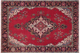 handmade Vintage Tabriz Red Purple Hand Knotted RECTANGLE 100% WOOL area rug 10' x 13'