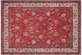 handmade Transitional Tabriz Red Beige Hand Knotted RECTANGLE 100% WOOL area rug 10' x 13'