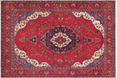 handmade Vintage Tabriz Red Purple Hand Knotted RECTANGLE 100% WOOL area rug 9' x 13'