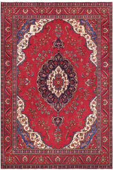 Traditional handmade Persian vintage distressed Red Purple Hand Knotted RECTANGLE 100% WOOL area rug 9X13