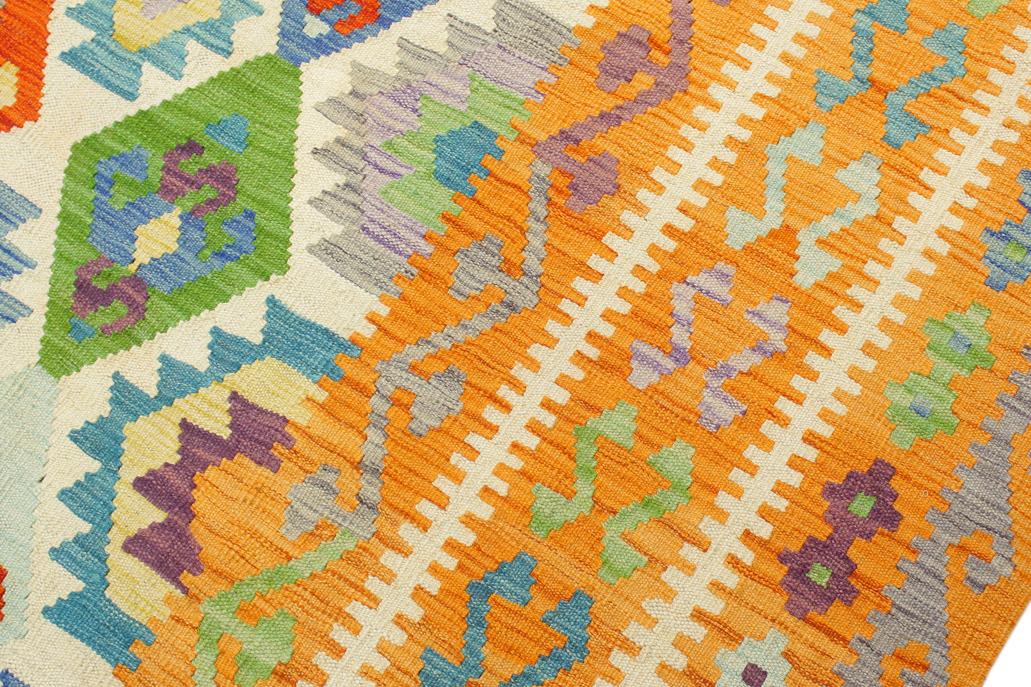 Flat Weave Kilim, Antique, Navaho, Vintage, Handmade, Geometric Kilim Beige Orange Hand-Woven Rectangle 100% Wool Area Rug 8 x 10