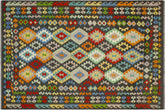 handmade Geometric Kilim Charcoal Rust Hand-Woven RECTANGLE 100% WOOL area rug 7 x 10