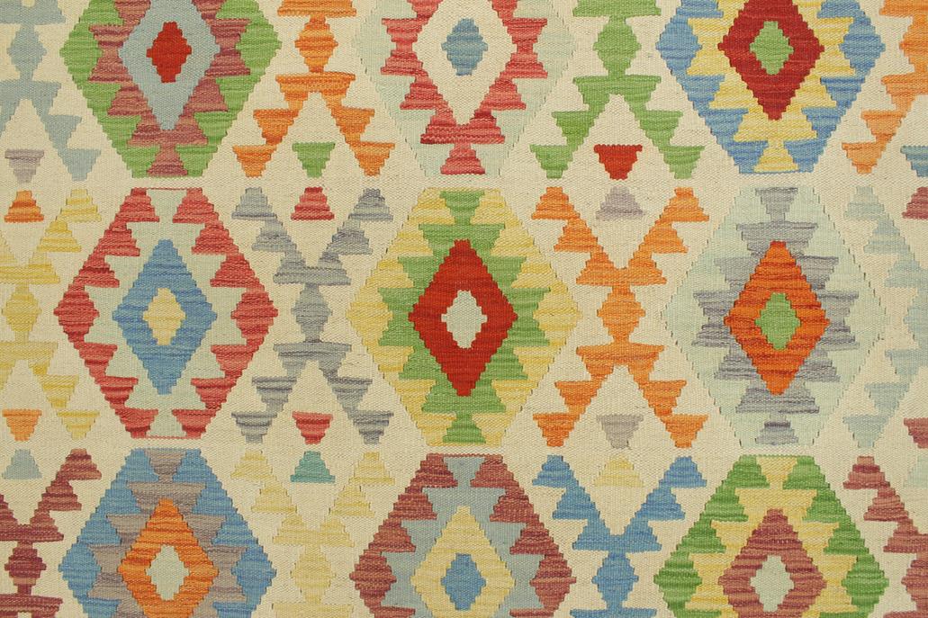Flat Weave Kilim, Antique, Navaho, Vintage, Handmade, Geometric Kilim Beige Red Hand-Woven Rectangle 100% Wool Area Rug 7 x 10