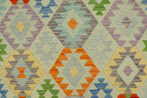 handmade Geometric Kilim Blue Rust Hand-Woven RECTANGLE 100% WOOL area rug 6 x 8