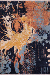 handmade Modern Modern Blue Orange Hand Knotted RECTANGLE WOOL&SILK area rug 8X10