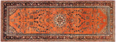 handmade Traditional Tabriz Orange Brown Hand Knotted RUNNER 100% WOOL area rug 4 x 10