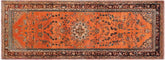 handmade Traditional Tabriz Orange Brown Hand Knotted RUNNER 100% Wool Pile area rug 4x10