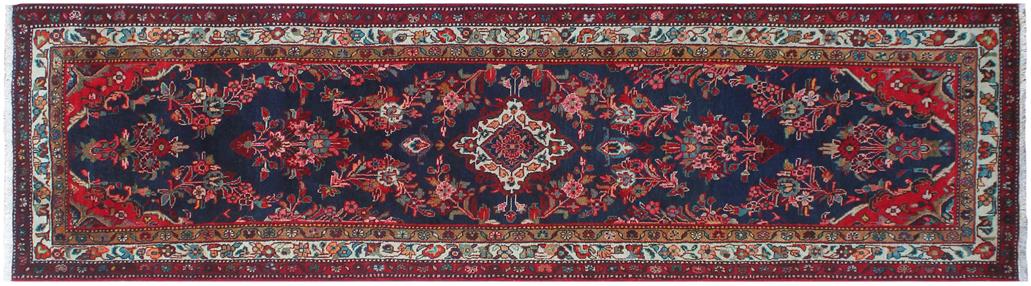 handmade Traditional Tabriz Blue Red Hand Knotted RUNNER 100% Wool Pile area rug 3x9