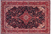 handmade Traditional Kashan Blue Red Hand Knotted RECTANGLE 100% WOOL area rug 4 x 6