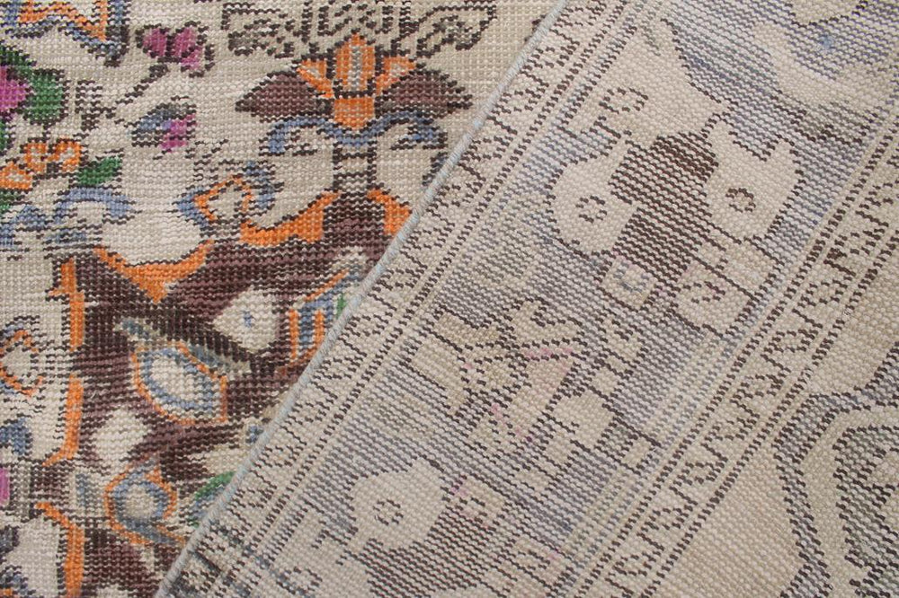 handmade Vintage Tabriz Orange Blue Hand Knotted RUNNER 100% WOOL area rug 5x10