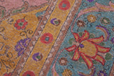 handmade Vintage Tabriz Pink Blue Hand Knotted RECTANGLE 100% WOOL area rug 9X12